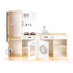 Bucatarie modulara XXL din lemn de joaca copii cu 4 piese interschimbabile cu tabla de scris Led-uri si masina de spalat Bucatarie modulara XXL din lemn de joaca copii cu 4 piese interschimbabile cu tabla de scris Led-uri si masina de spalat